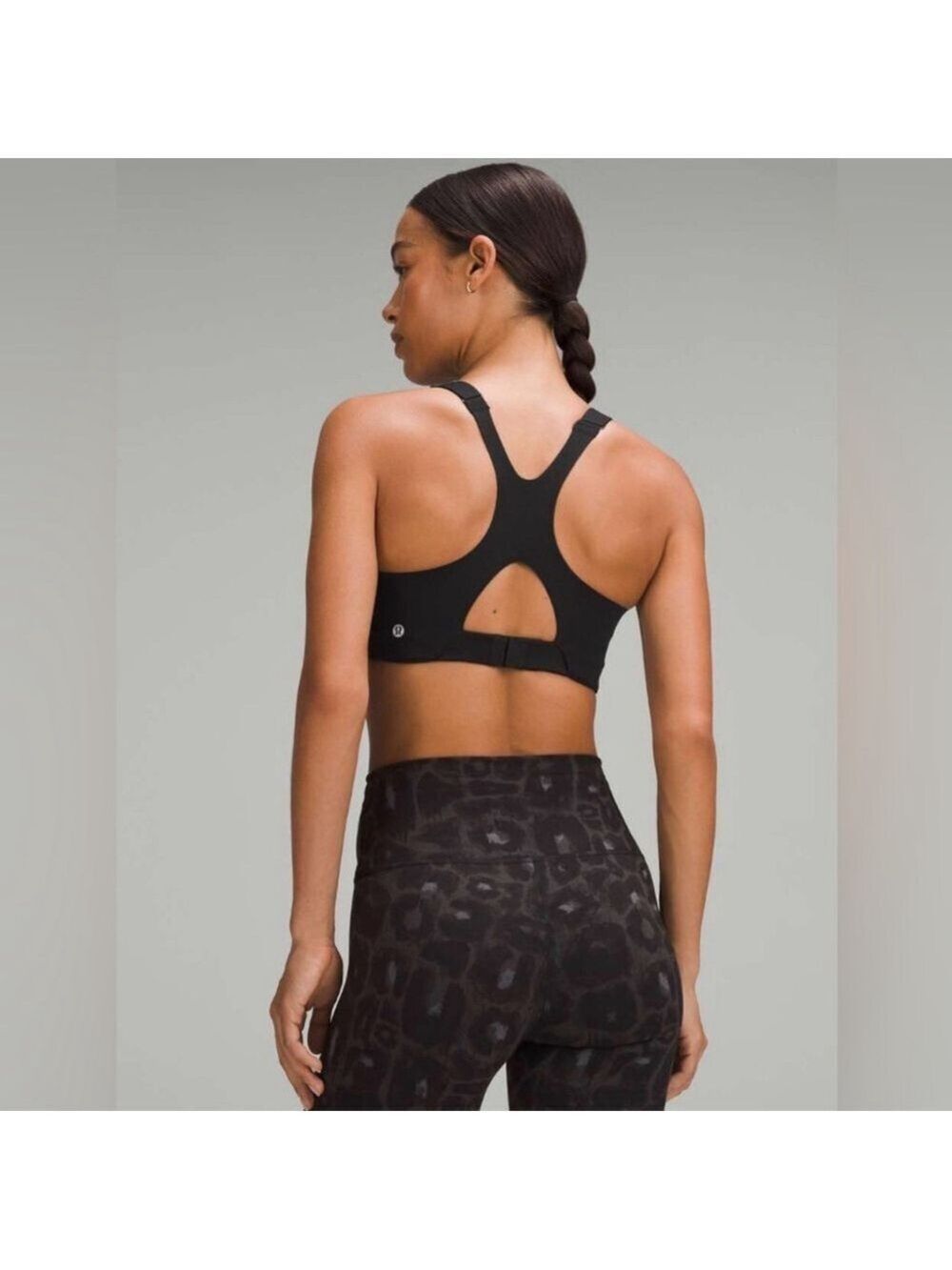 Lululemon Ultralu Square-Neck Workout Bra Medium Support, D/DD Cup Black
